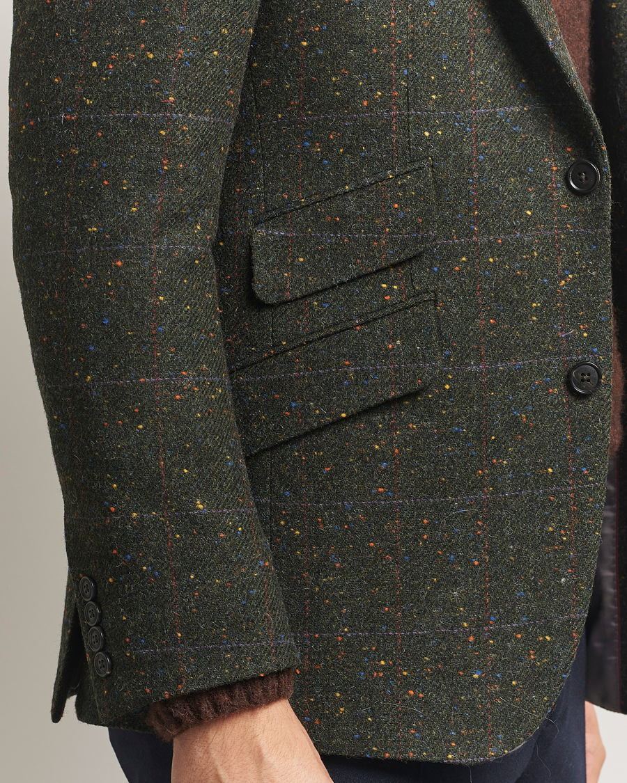 Mies | Pikkutakit | Walker Slater | Edward Lambswool Donegal Windowpane Blazer Dark Green