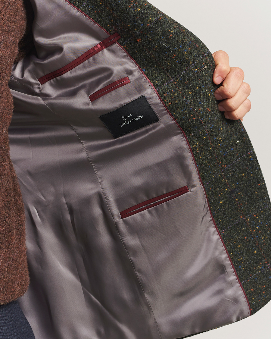Mies | Pikkutakit | Walker Slater | Edward Lambswool Donegal Windowpane Blazer Dark Green