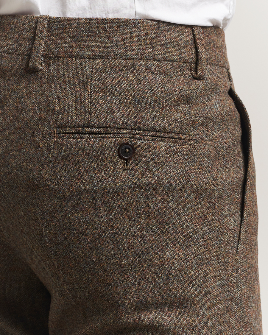 Mies | Pikkutakit | Walker Slater | Edward Shetland Wool Donegal Trousers Dark Green