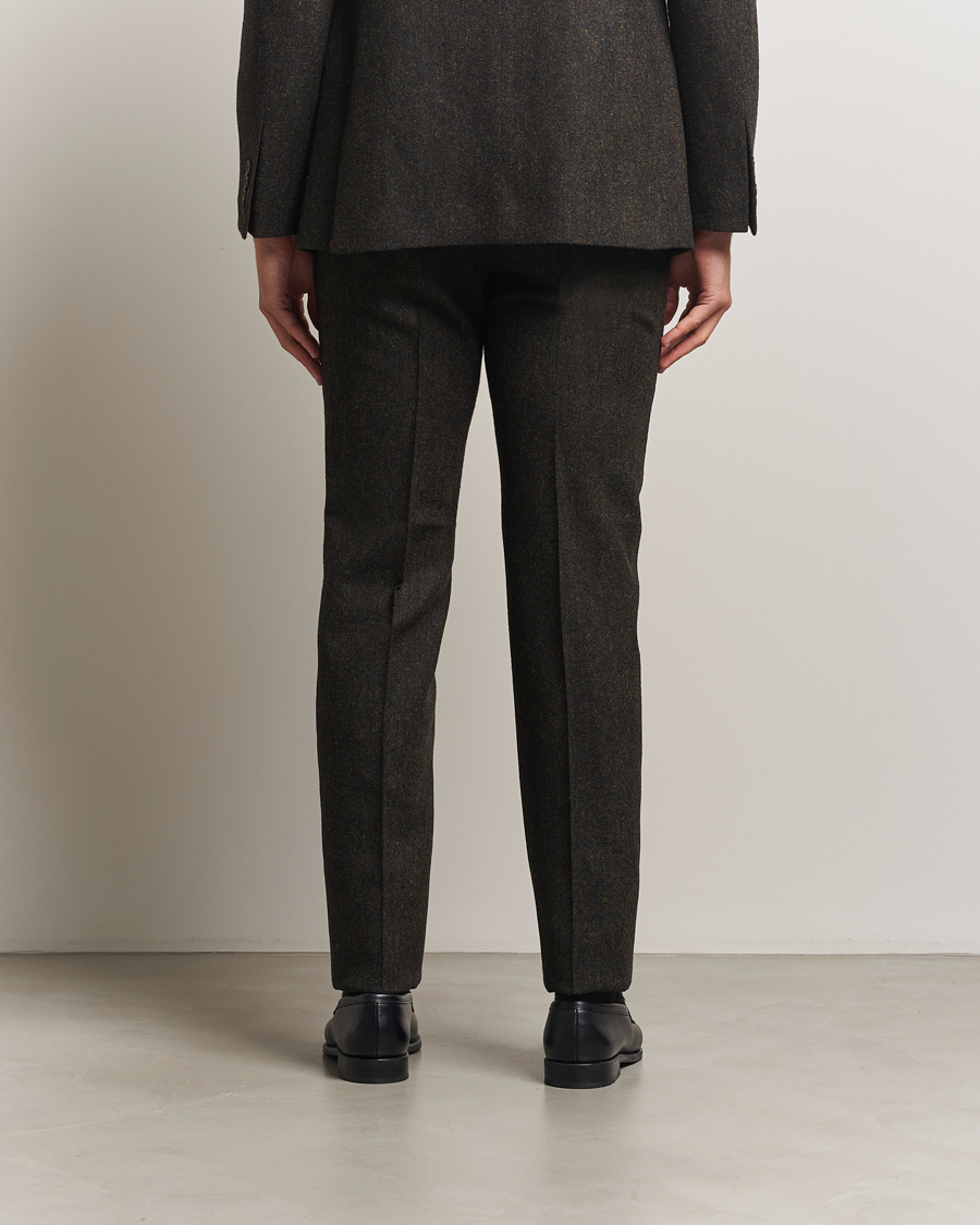 Mies | Pikkutakit | Walker Slater | Edward Shetland Wool Donegal Trousers Dark Brown