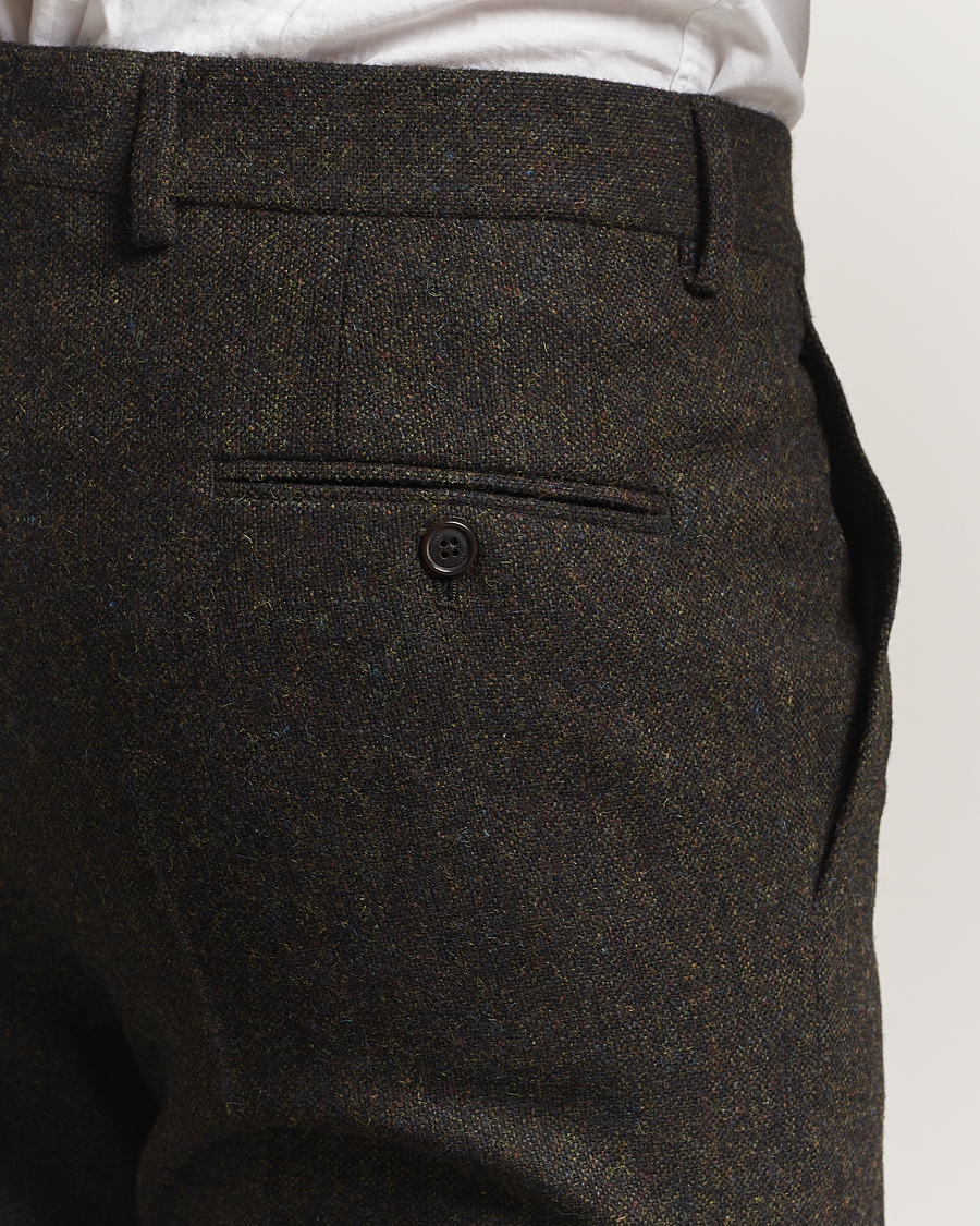 Mies | Pikkutakit | Walker Slater | Edward Shetland Wool Donegal Trousers Dark Brown