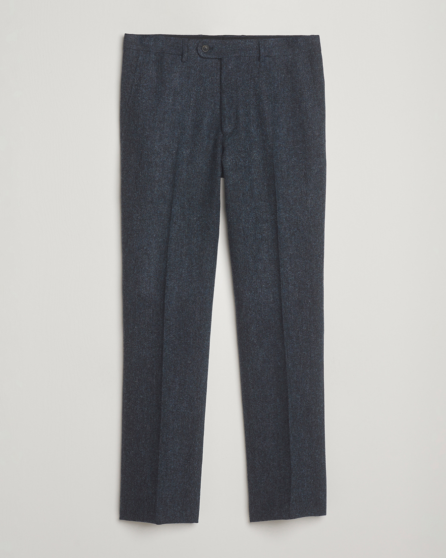 Mies | Pikkutakit | Walker Slater | Edward Shetland Wool Donegal Trousers Navy