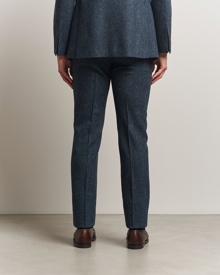 Mies | Pikkutakit | Walker Slater | Edward Shetland Wool Donegal Trousers Navy