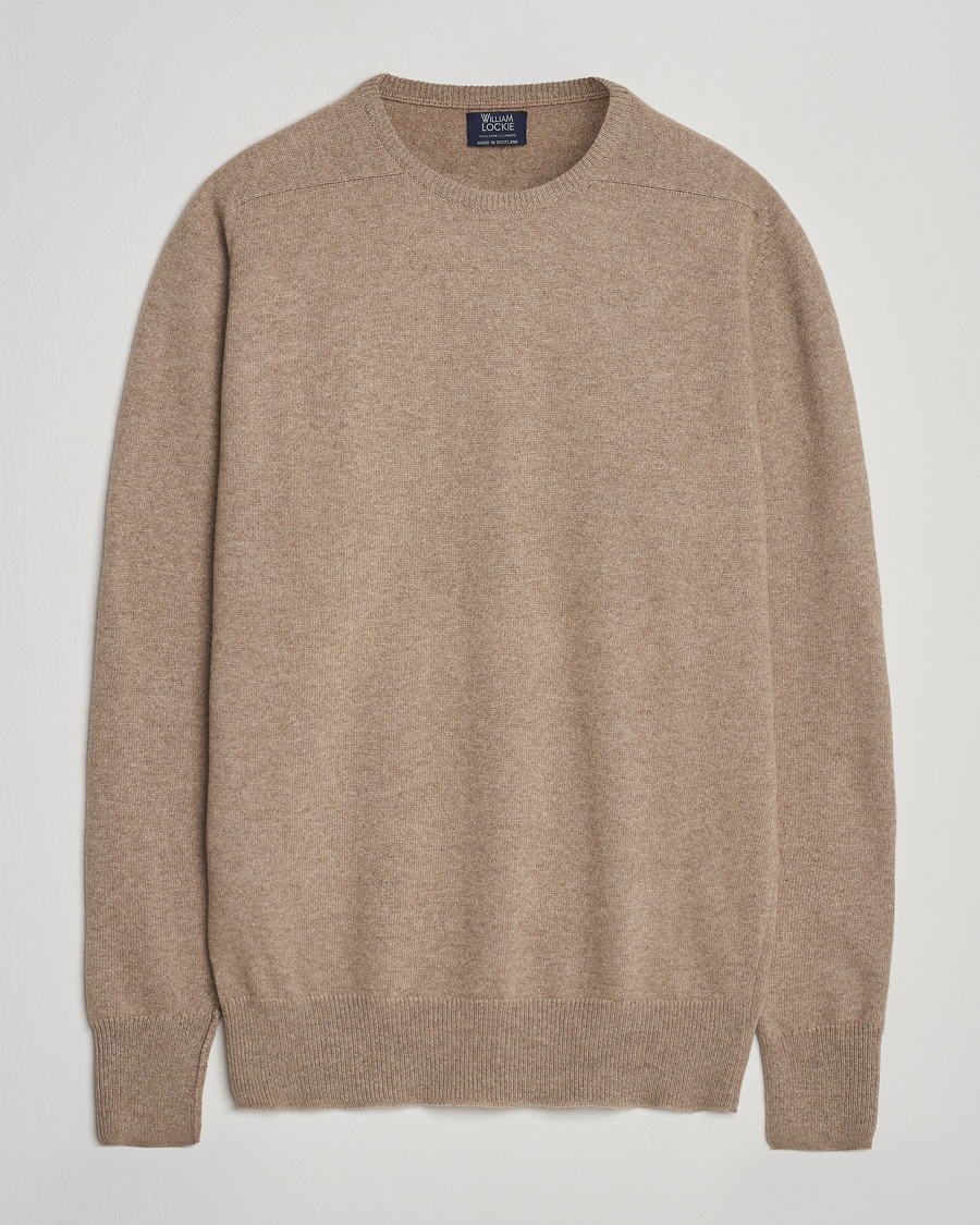 Mies | Puserot | William Lockie | Melrose Cashmere Crew Neck Dark Natural