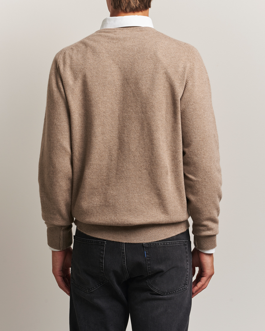 Mies | Puserot | William Lockie | Melrose Cashmere Crew Neck Dark Natural