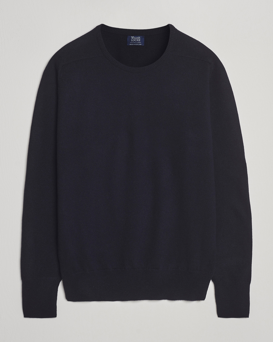 Mies | Puserot | William Lockie | Melrose Cashmere Crew Neck Dark Navy