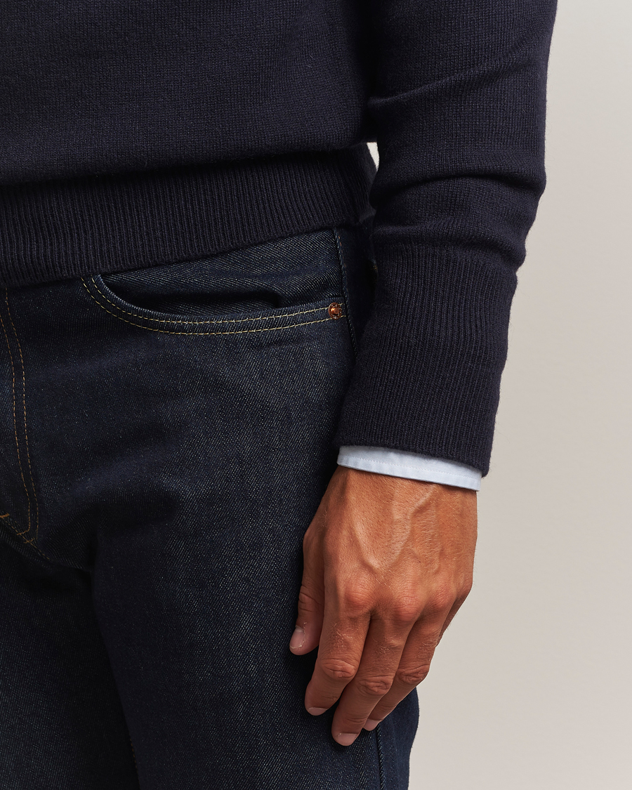 Mies | Puserot | William Lockie | Melrose Cashmere Crew Neck Dark Navy