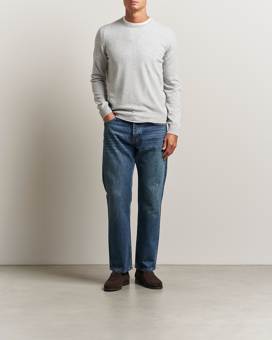 Mies | Puserot | Gran Sasso | Wool/Cashmere Crew Neck Light Grey Melange