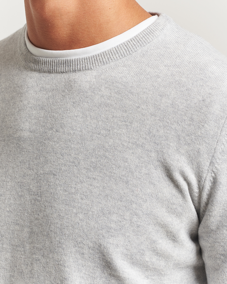 Mies | Puserot | Gran Sasso | Wool/Cashmere Crew Neck Light Grey Melange