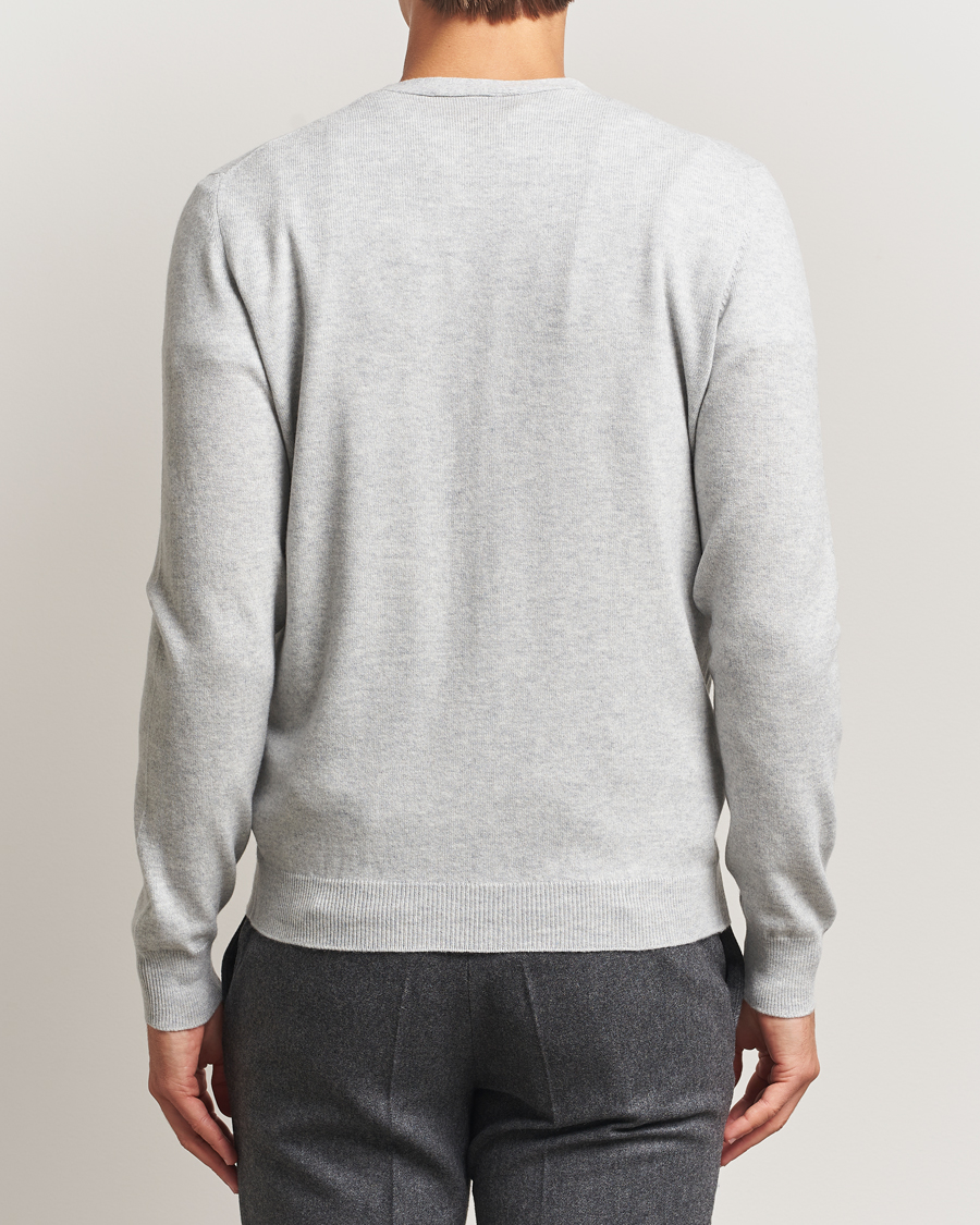 Mies | Puserot | Gran Sasso | Wool/Cashmere Cardigan Light Grey Melange