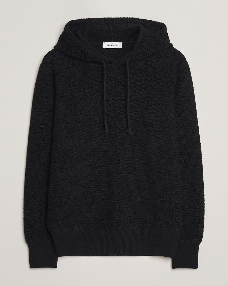 Mies | Puserot | Gran Sasso | Boiled Wool Hoodie Black