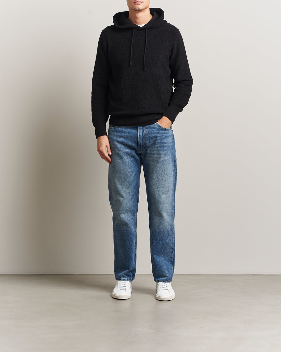 Mies | Puserot | Gran Sasso | Boiled Wool Hoodie Black