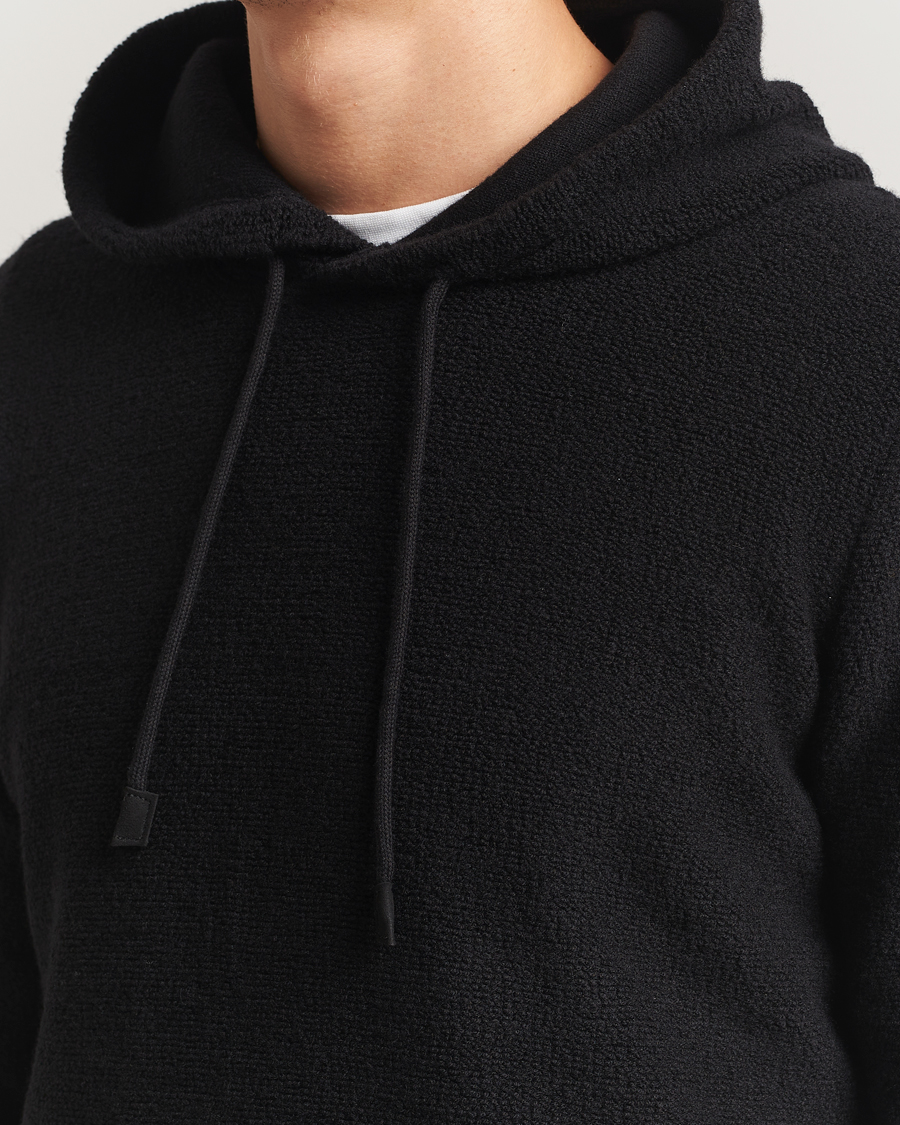 Mies | Puserot | Gran Sasso | Boiled Wool Hoodie Black