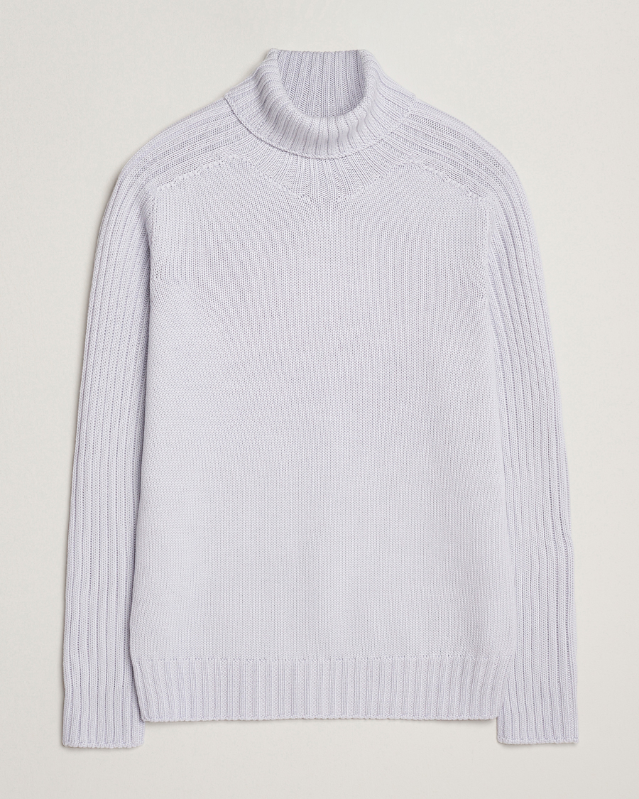 Mies | Puserot | Gran Sasso | Rainwool Rollneck Light Purple Melange