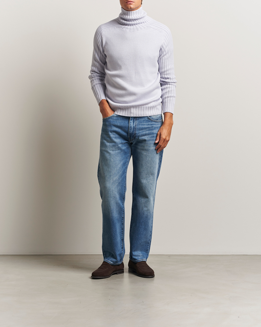 Mies | Puserot | Gran Sasso | Rainwool Rollneck Light Purple Melange