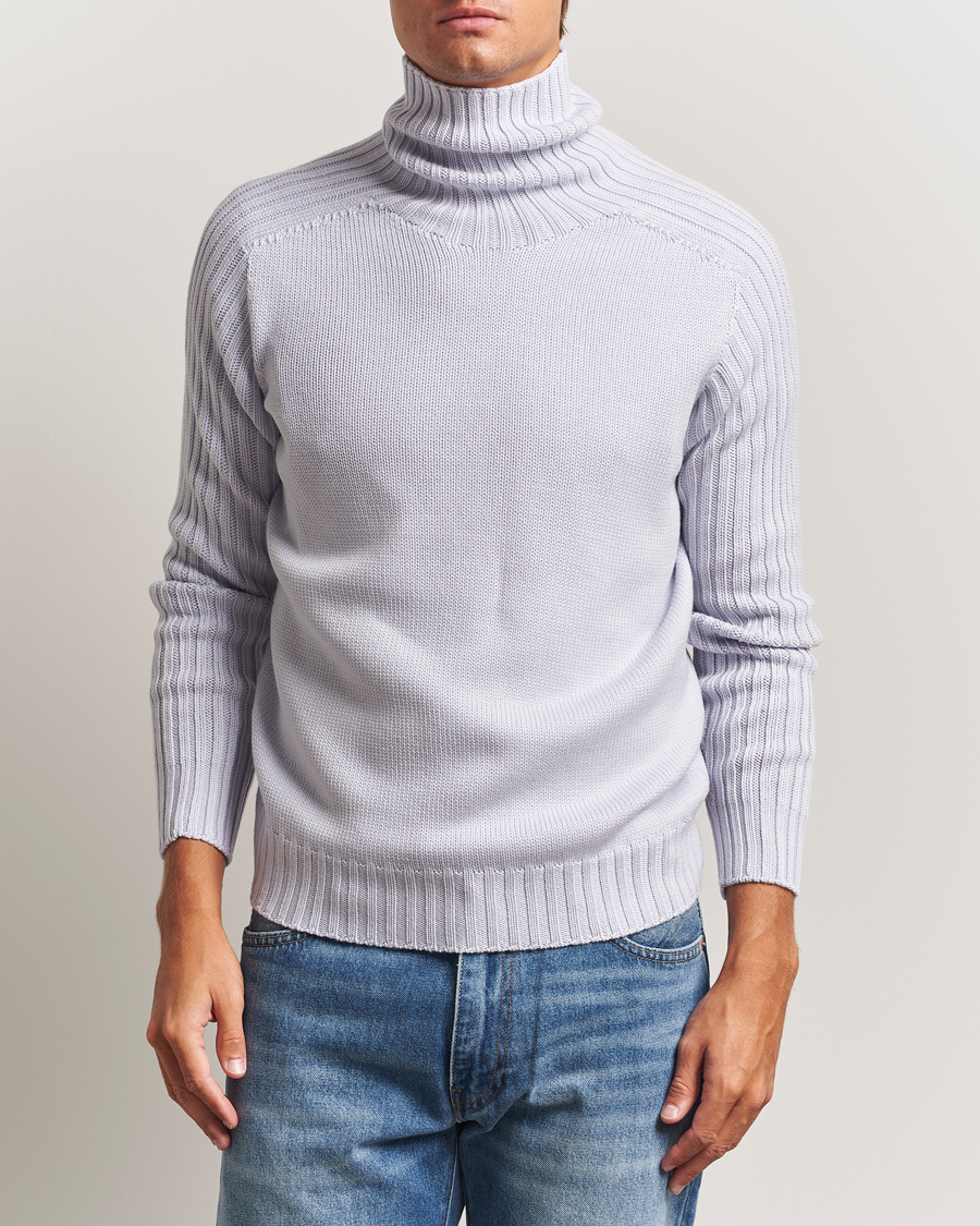 Mies | Puserot | Gran Sasso | Rainwool Rollneck Light Purple Melange