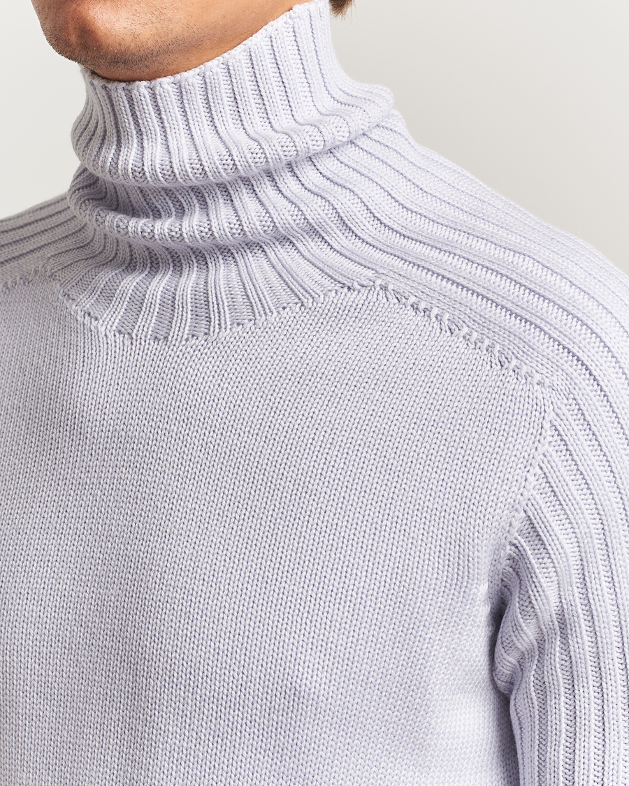 Mies | Puserot | Gran Sasso | Rainwool Rollneck Light Purple Melange