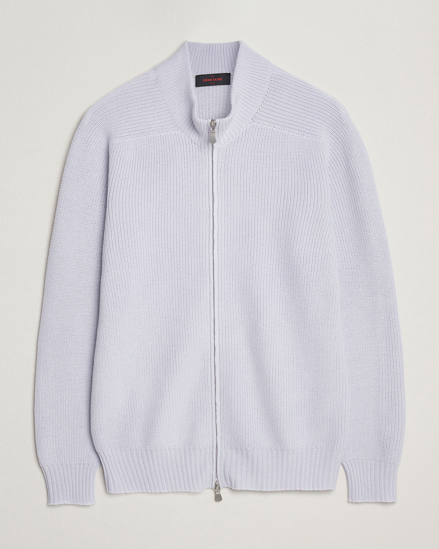 Mies | Puserot | Gran Sasso | Rainwool Full Zip Light Purple Melange