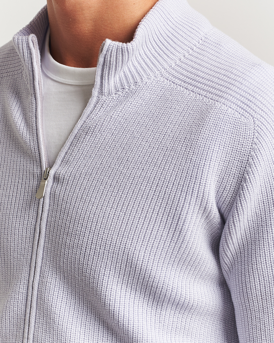 Mies | Puserot | Gran Sasso | Rainwool Full Zip Light Purple Melange