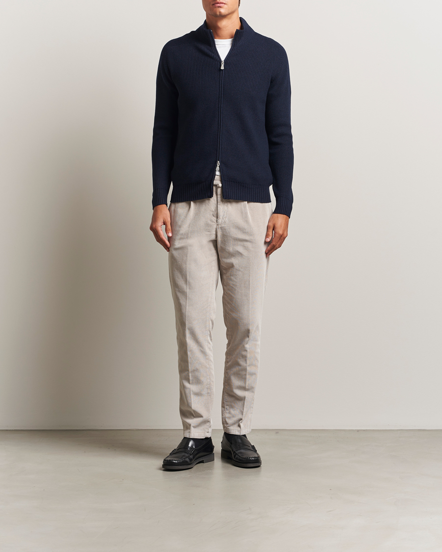 Mies | Puserot | Gran Sasso | Rainwool Full Zip Navy
