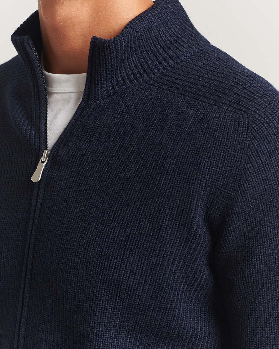 Mies | Puserot | Gran Sasso | Rainwool Full Zip Navy