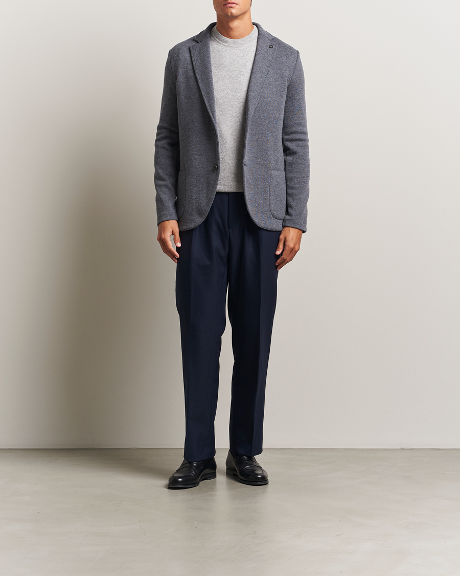 Mies | Pikkutakit | Gran Sasso | Rainwool Knitted Blazer Grey Melange