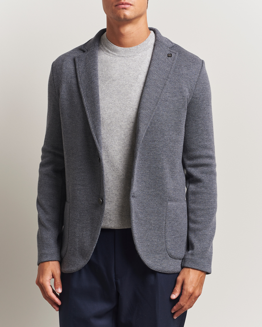 Mies | Pikkutakit | Gran Sasso | Rainwool Knitted Blazer Grey Melange