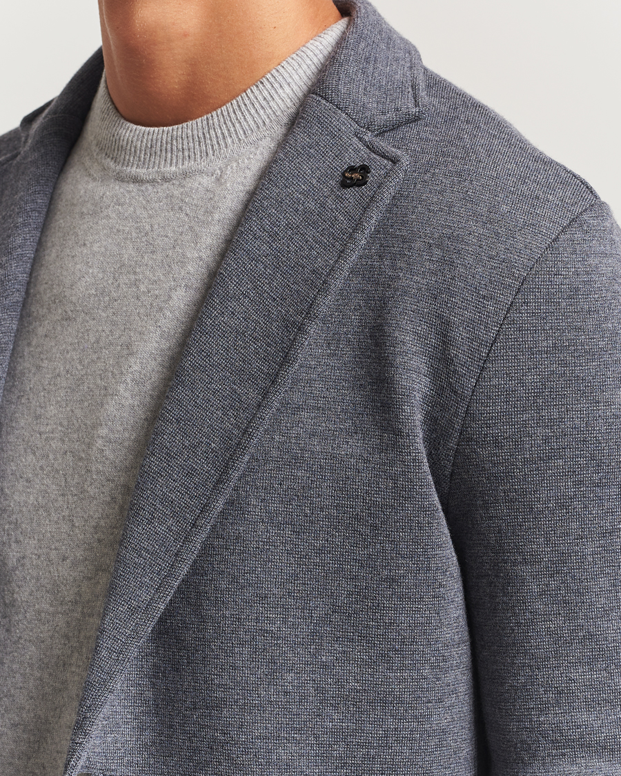 Mies | Pikkutakit | Gran Sasso | Rainwool Knitted Blazer Grey Melange