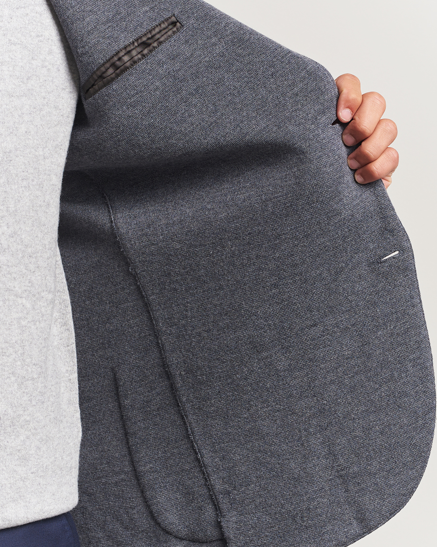 Mies | Pikkutakit | Gran Sasso | Rainwool Knitted Blazer Grey Melange