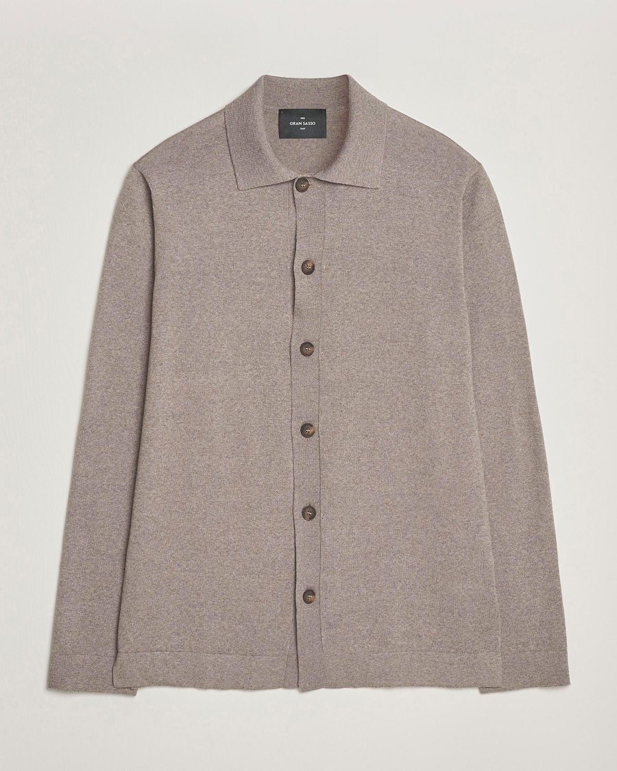 Mies | Puserot | Gran Sasso | Wool Knitted Cardigan Beige Melange