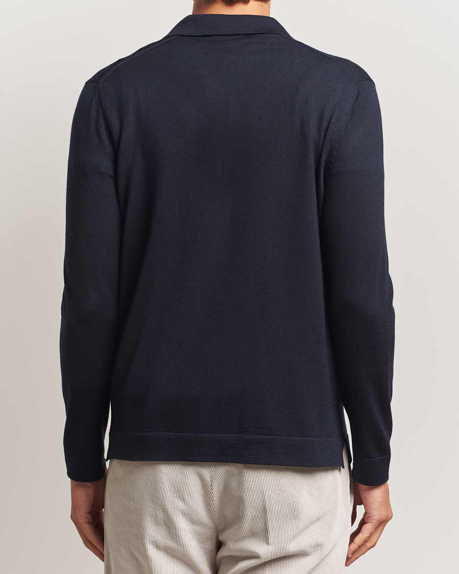 Mies | Puserot | Gran Sasso | Wool Knitted Cardigan Navy