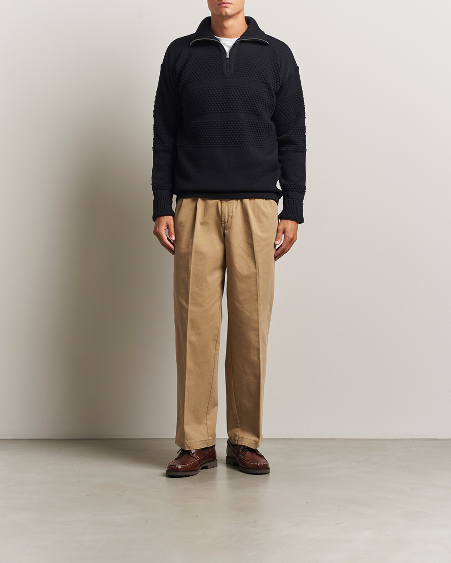 Mies | Puserot | S.N.S. Herning | Fisherman Wool Short Zip Navy