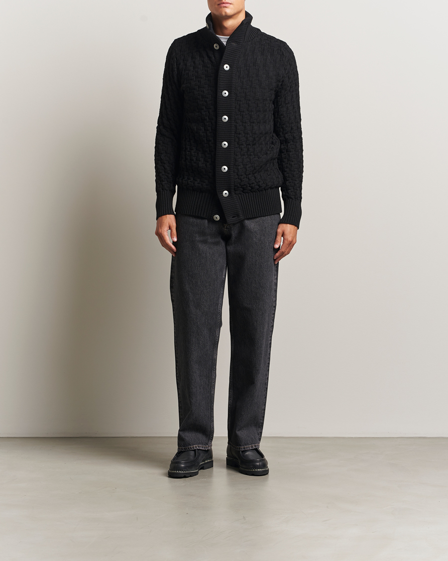 Mies | Puserot | S.N.S. Herning | Stark Wool Cable Cardigan Black