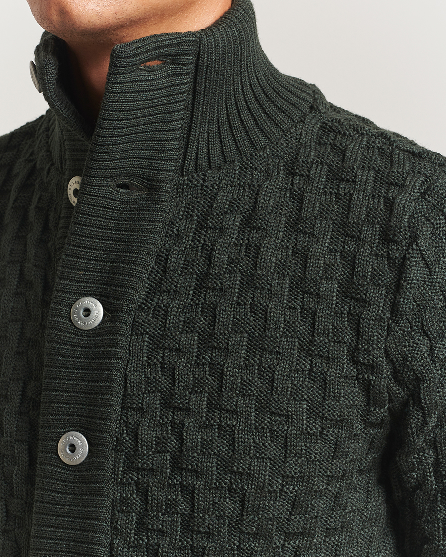 Mies | Puserot | S.N.S. Herning | Stark Wool Cable Cardigan Dark Forest Green