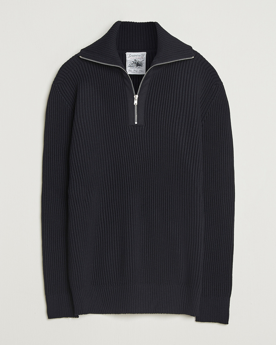Mies | Puserot | S.N.S. Herning | Fender Wool Half-Zip Navy