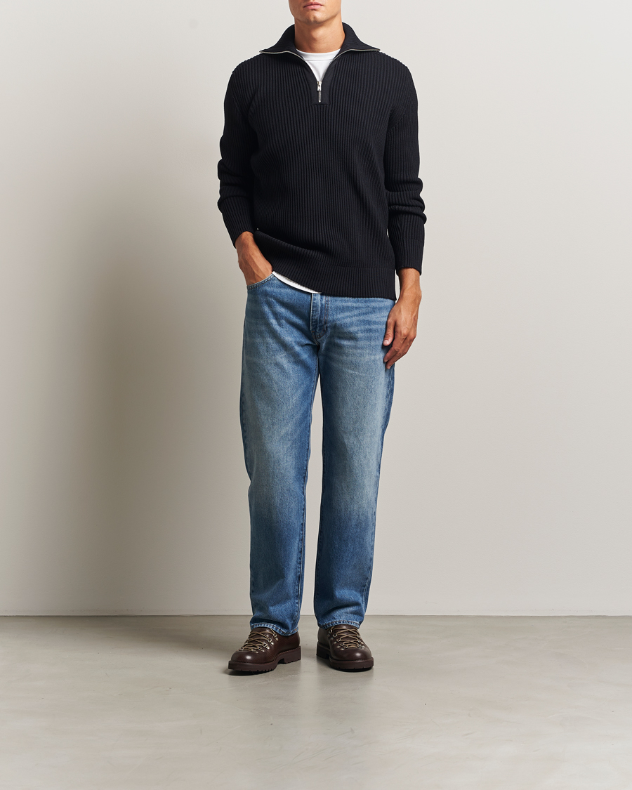 Mies | Puserot | S.N.S. Herning | Fender Wool Half-Zip Navy