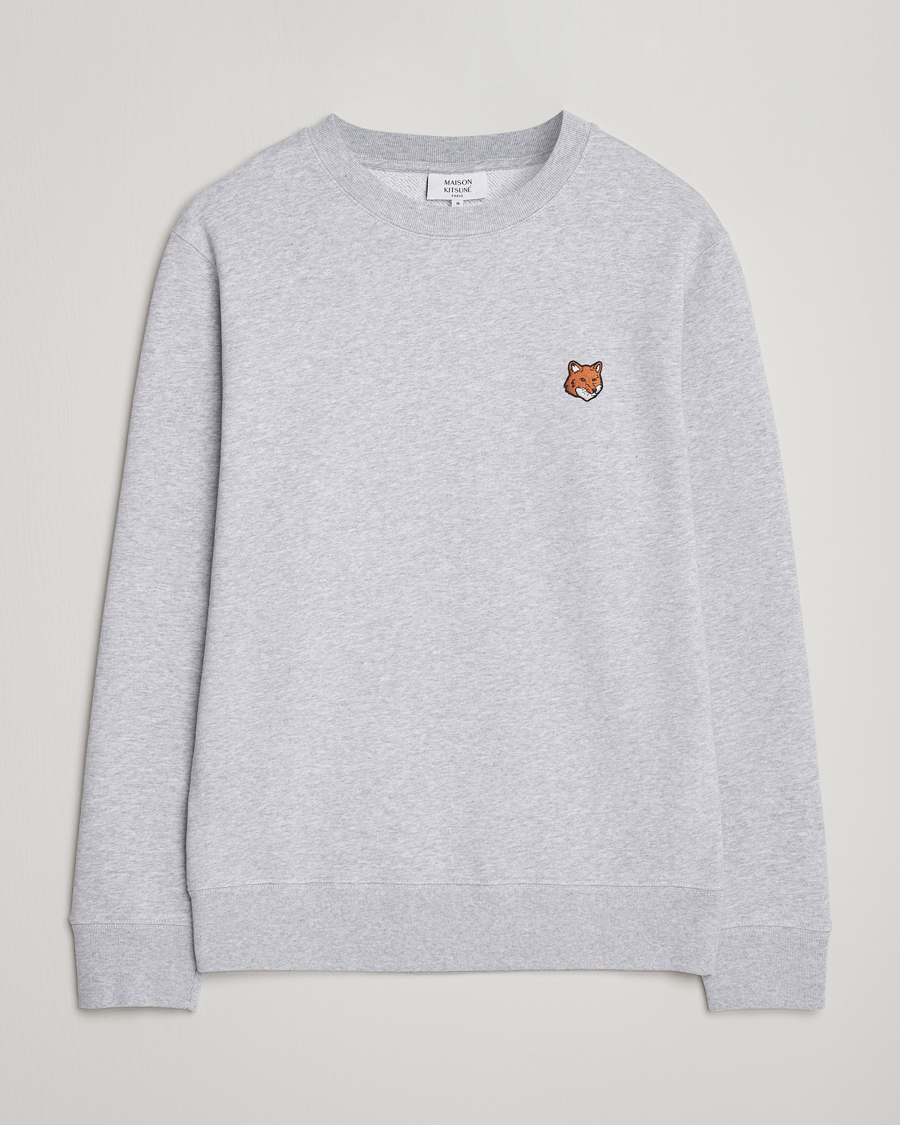 Mies | Puserot | Maison Kitsuné | Fox Head Sweatshirt Light Grey Melange