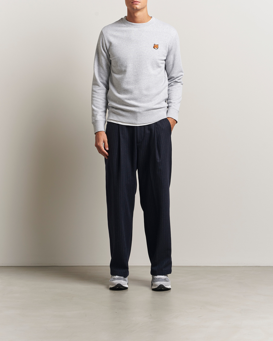 Mies | Puserot | Maison Kitsuné | Fox Head Sweatshirt Light Grey Melange