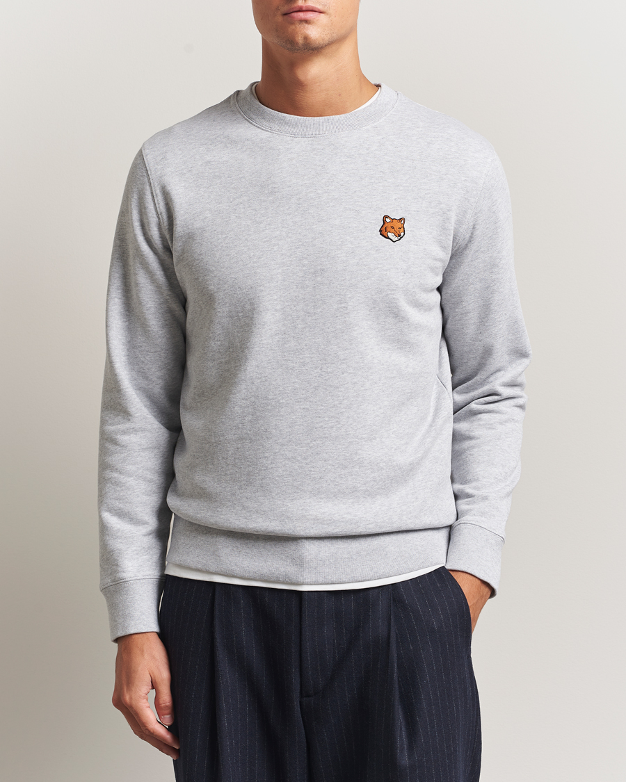 Mies | Puserot | Maison Kitsuné | Fox Head Sweatshirt Light Grey Melange