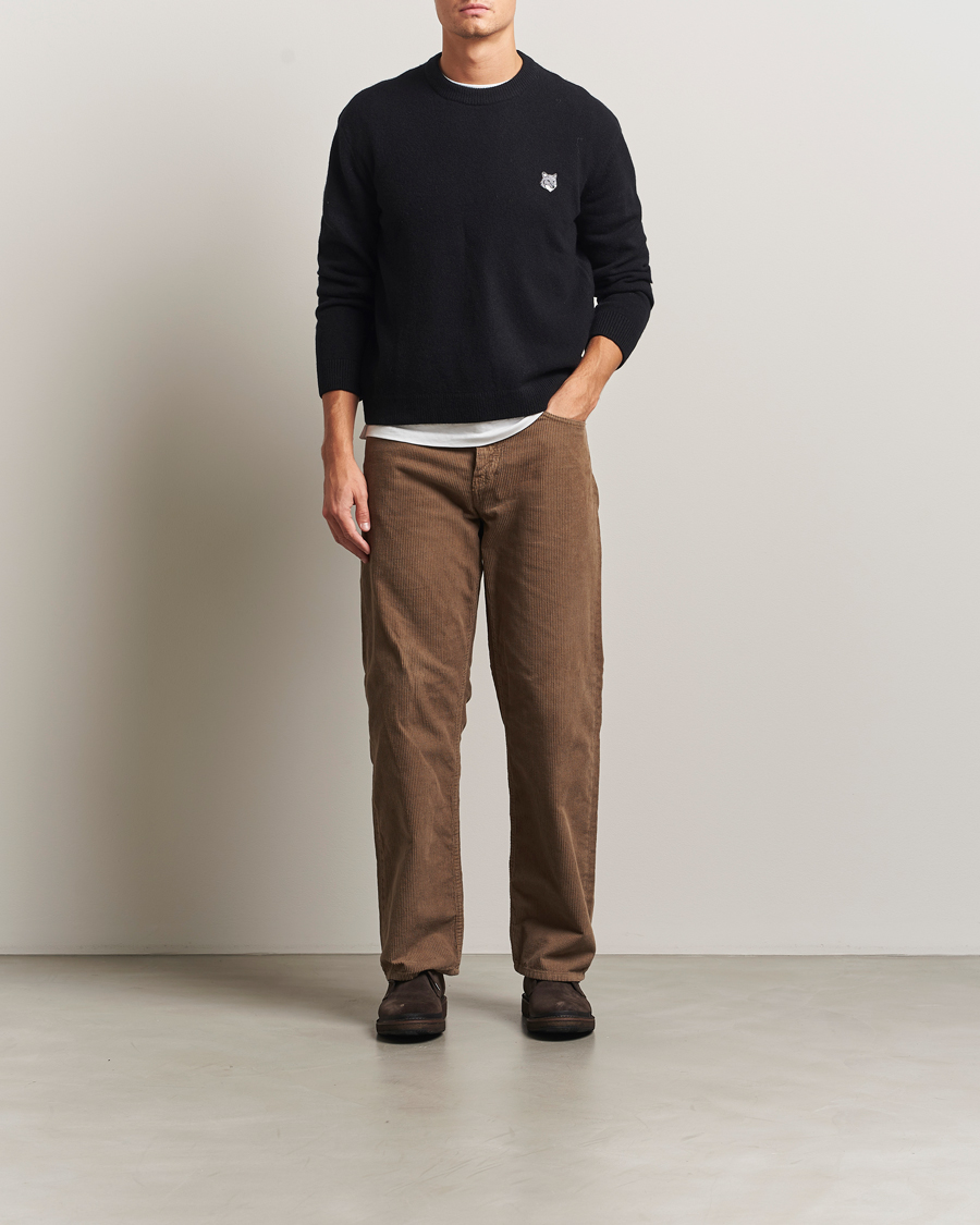 Mies | Puserot | Maison Kitsuné | Grey Fox Head Lambswool Sweater Black