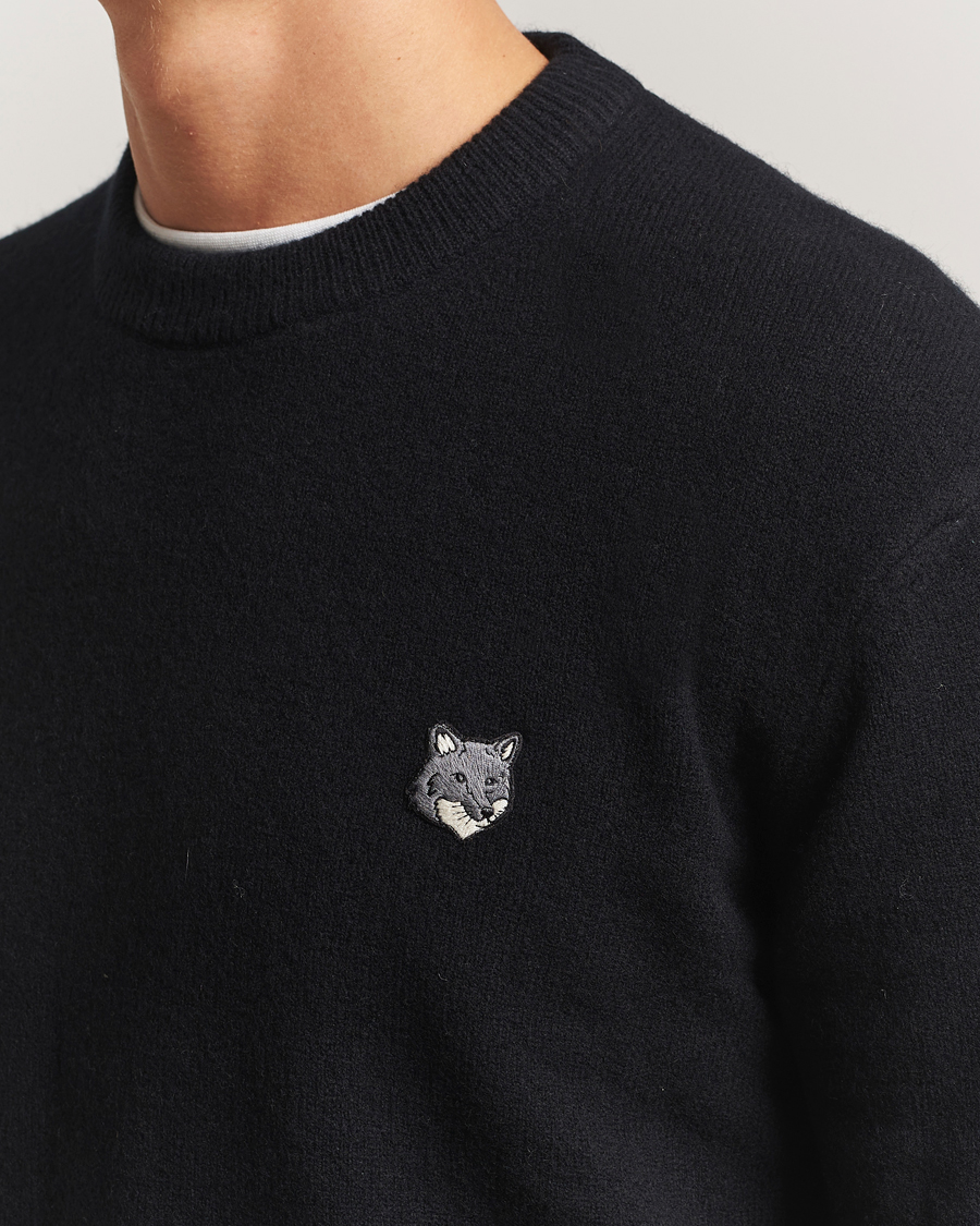Mies | Puserot | Maison Kitsuné | Grey Fox Head Lambswool Sweater Black