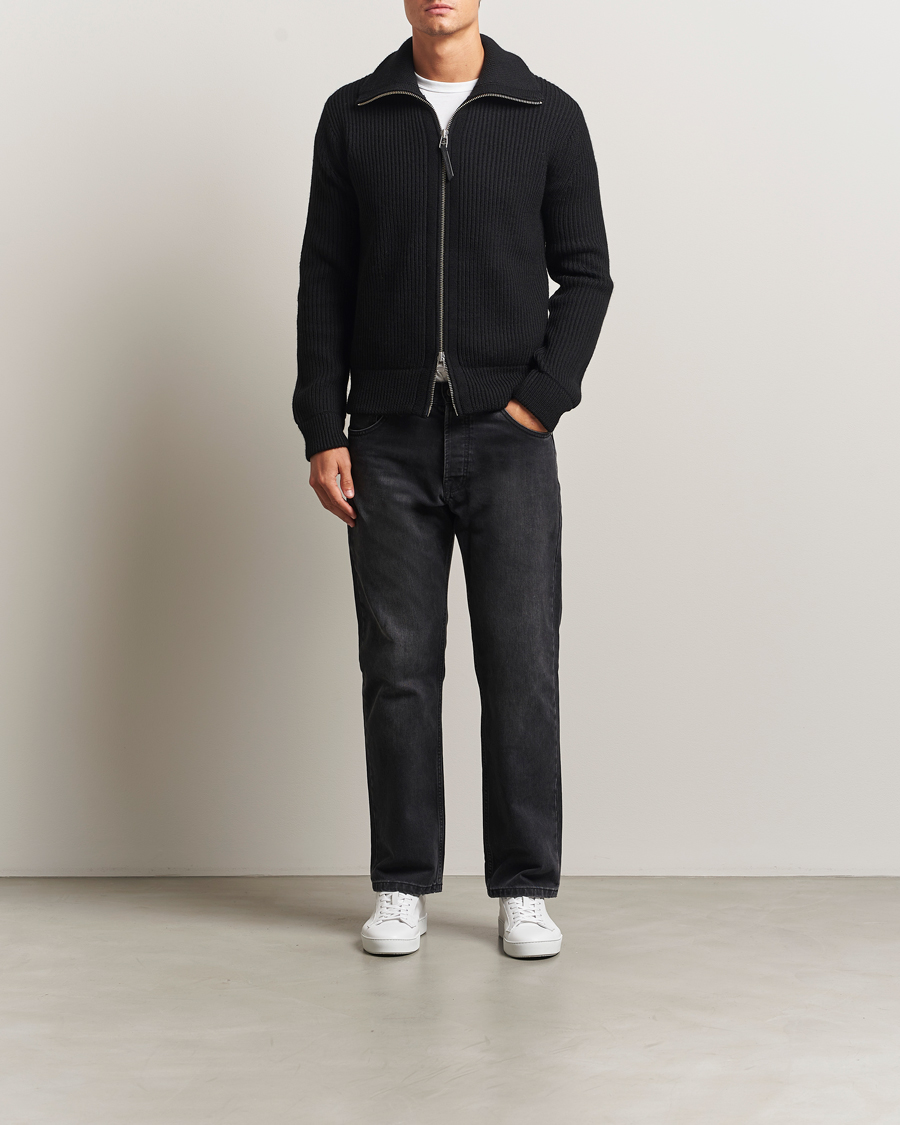Mies | Puserot | Tiger of Sweden | Niall Heavy Wool Full Zip Black