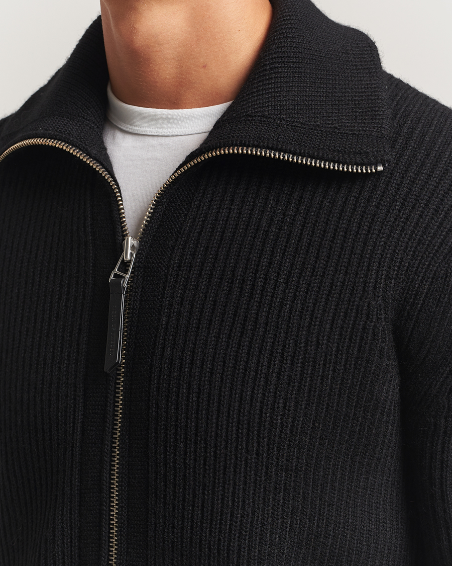 Mies | Puserot | Tiger of Sweden | Niall Heavy Wool Full Zip Black