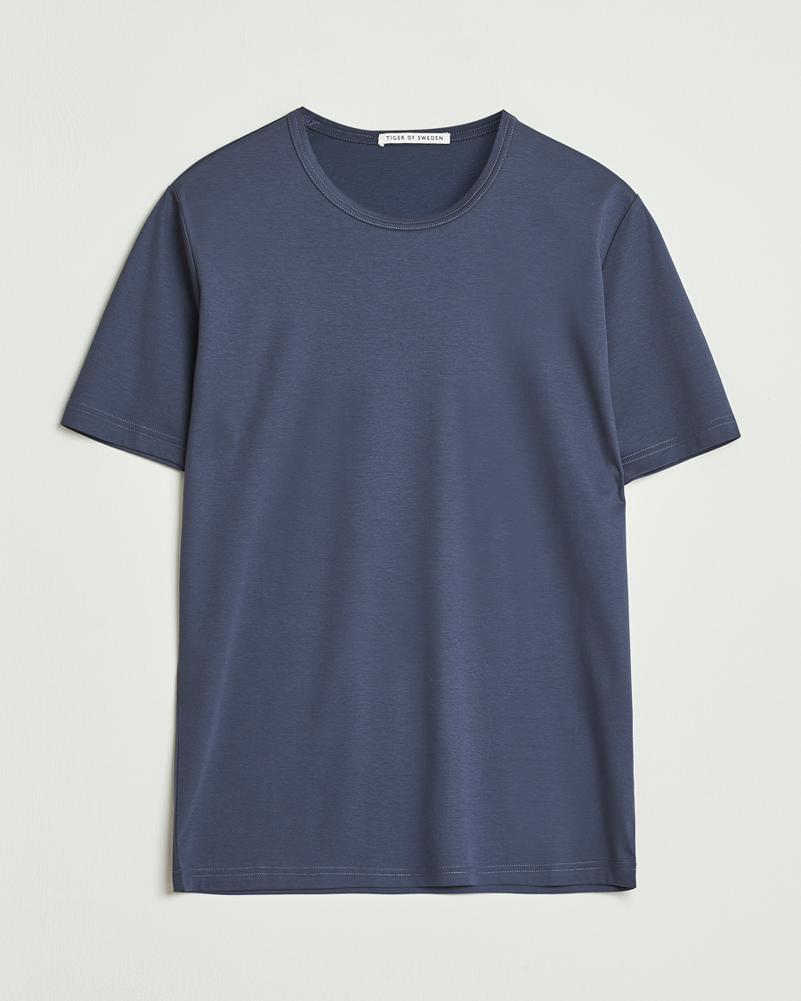 Mies | T-paidat | Tiger of Sweden | Olaf Mercerized Cotton T-Shirt Light Ink