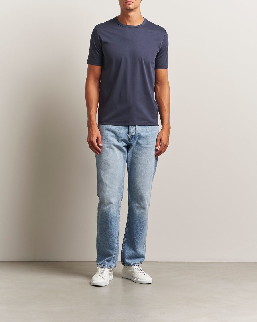 Mies | T-paidat | Tiger of Sweden | Olaf Mercerized Cotton T-Shirt Light Ink