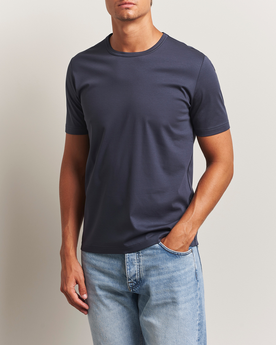 Mies | T-paidat | Tiger of Sweden | Olaf Mercerized Cotton T-Shirt Light Ink