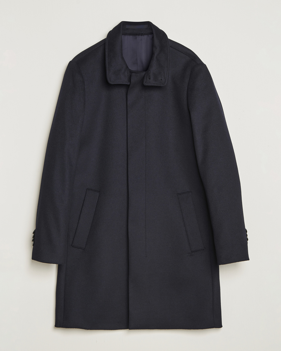 Mies | Takit | Tiger of Sweden | Aleric Wool/Cashmere Stand Up Coat Light Ink