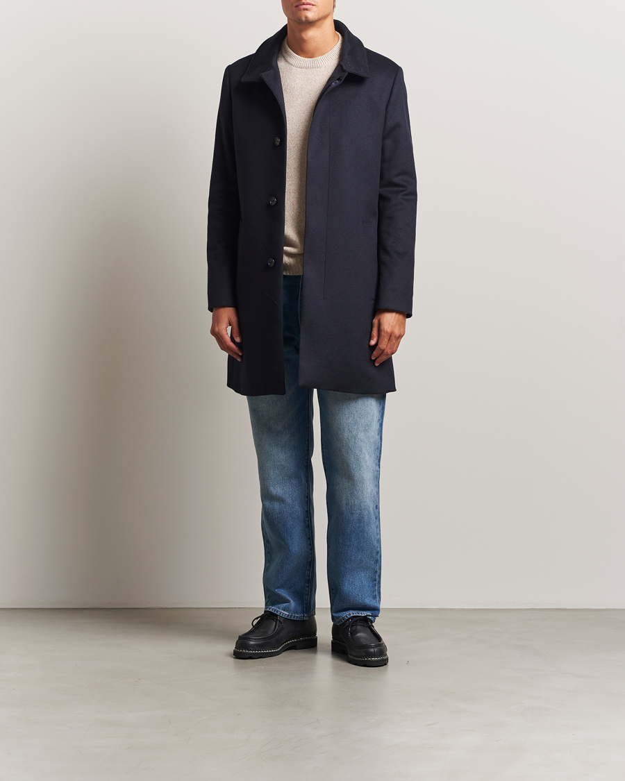 Mies | Takit | Tiger of Sweden | Aleric Wool/Cashmere Stand Up Coat Light Ink