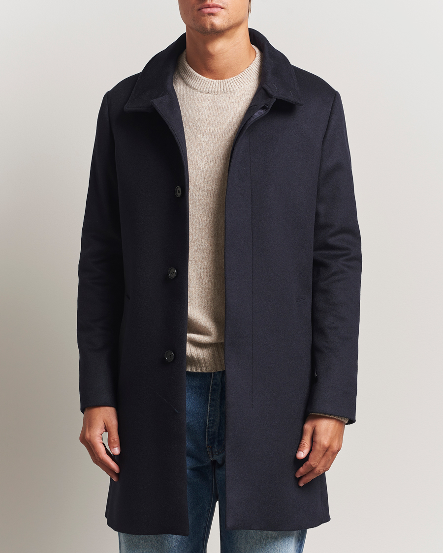 Mies | Takit | Tiger of Sweden | Aleric Wool/Cashmere Stand Up Coat Light Ink