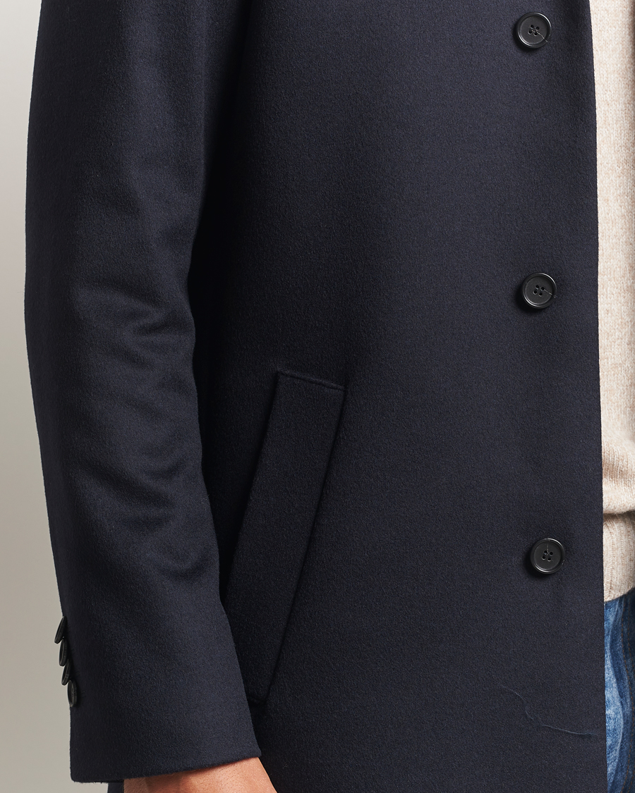 Mies | Takit | Tiger of Sweden | Aleric Wool/Cashmere Stand Up Coat Light Ink
